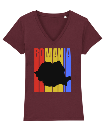 Romania tricolor in stil retro Burgundy