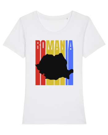 Romania tricolor in stil retro White