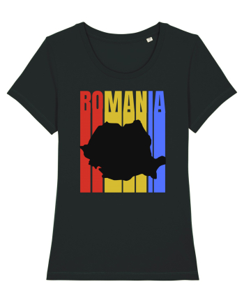 Romania tricolor in stil retro Black