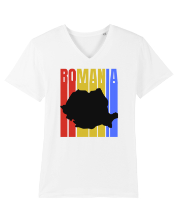 Romania tricolor in stil retro White