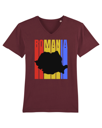 Romania tricolor in stil retro Burgundy