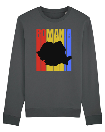 Romania tricolor in stil retro Anthracite