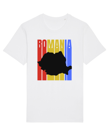 Romania tricolor in stil retro White