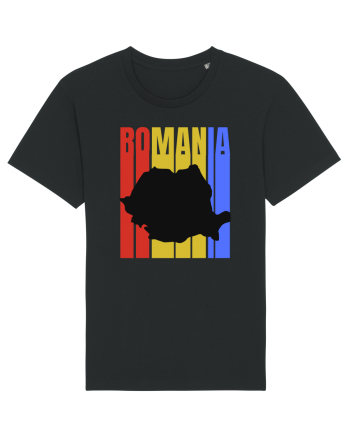Romania tricolor in stil retro Black