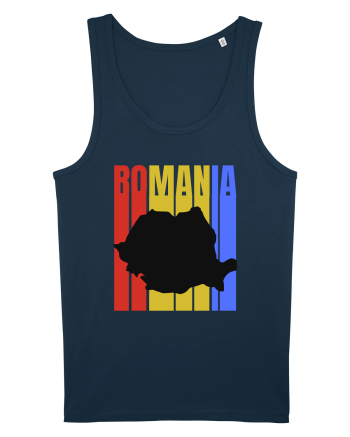 Romania tricolor in stil retro Navy