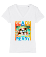 Beach Ready Tricou mânecă scurtă guler V Damă Evoker