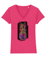Ananas abstract Tricou mânecă scurtă guler V Damă Evoker