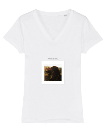 Happy Puppy Frame White