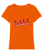 D.A.R.E Tricou retro  Tricou mânecă scurtă guler larg fitted Damă Expresser