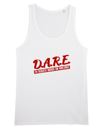 D.A.R.E Tricou retro  White
