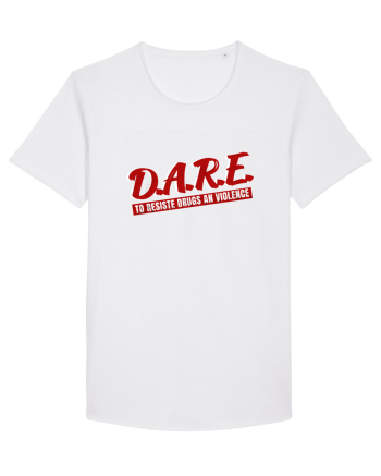 D.A.R.E Tricou retro  White
