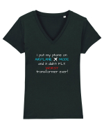 Airplane Mode Tricou mânecă scurtă guler V Damă Evoker