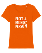 Not a monday person. Tricou mânecă scurtă guler larg fitted Damă Expresser