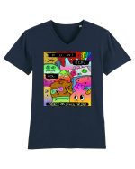 Party Chat Tricou mânecă scurtă guler V Bărbat Presenter