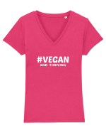 Vegan Tricou mânecă scurtă guler V Damă Evoker