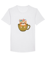 Pentru iubitorii de cafea  Tricou mânecă scurtă guler larg Bărbat Skater