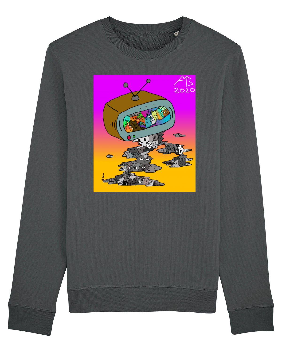 Bluză mânecă lungă Unisex Rise Anthracite