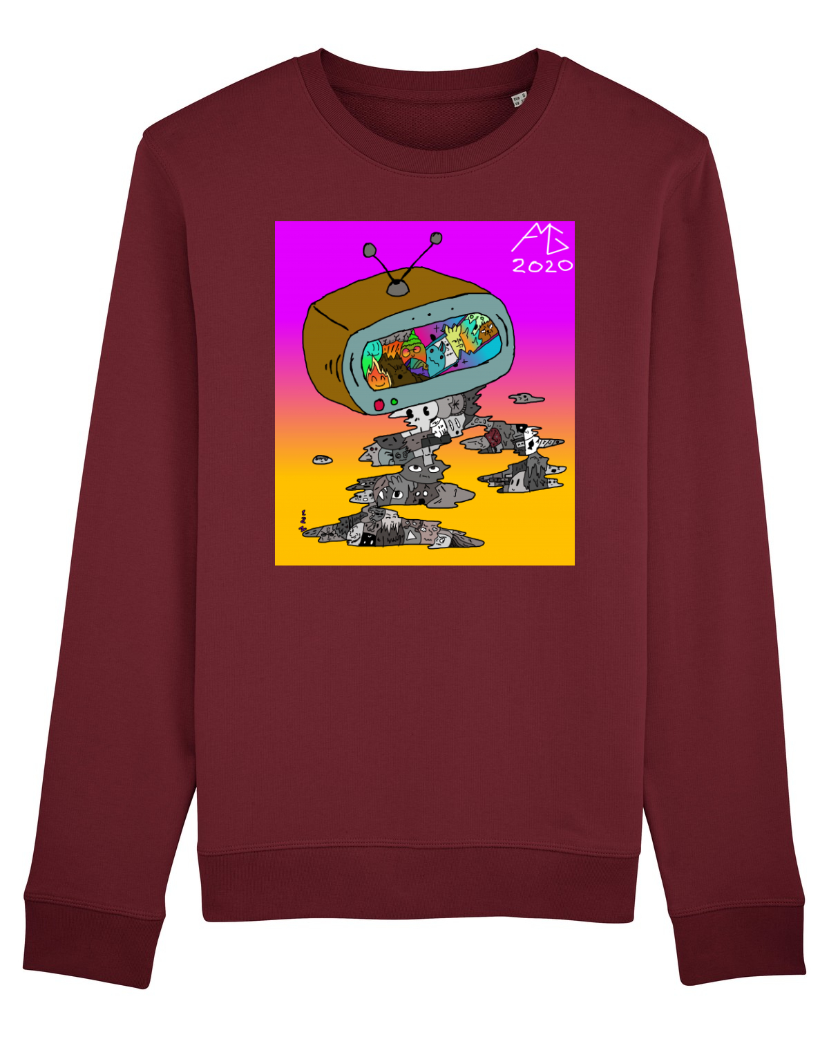 Bluză mânecă lungă Unisex Rise Burgundy