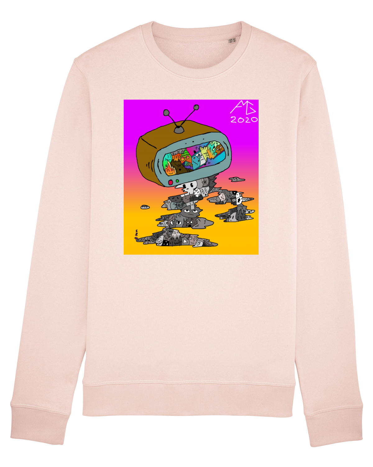 Bluză mânecă lungă Unisex Rise Candy Pink