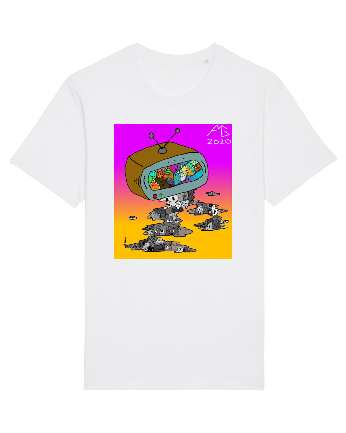 Tricou mânecă scurtă Unisex Rocker White