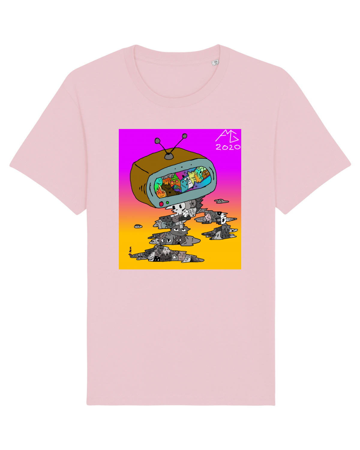 Tricou mânecă scurtă Unisex Rocker Cotton Pink