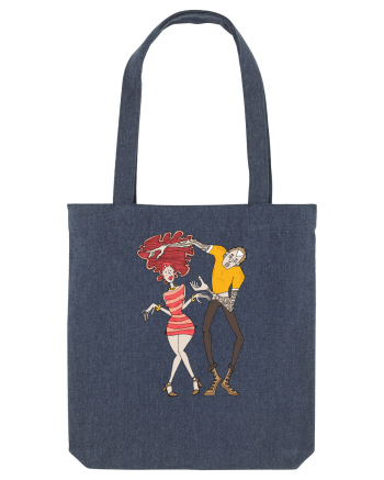 Girl and Boy Dancing Midnight Blue