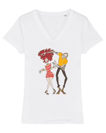 Girl and Boy Dancing White