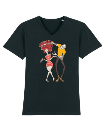 Girl and Boy Dancing Black