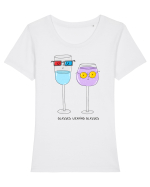 Glasses wearing glasses Tricou mânecă scurtă guler larg fitted Damă Expresser