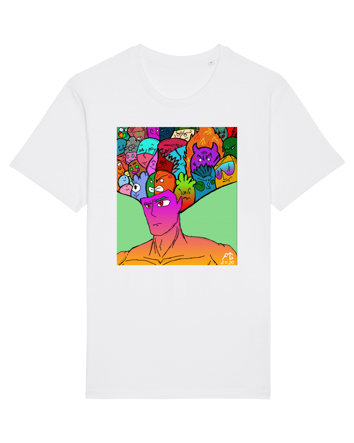 Tricou mânecă scurtă Unisex Rocker White