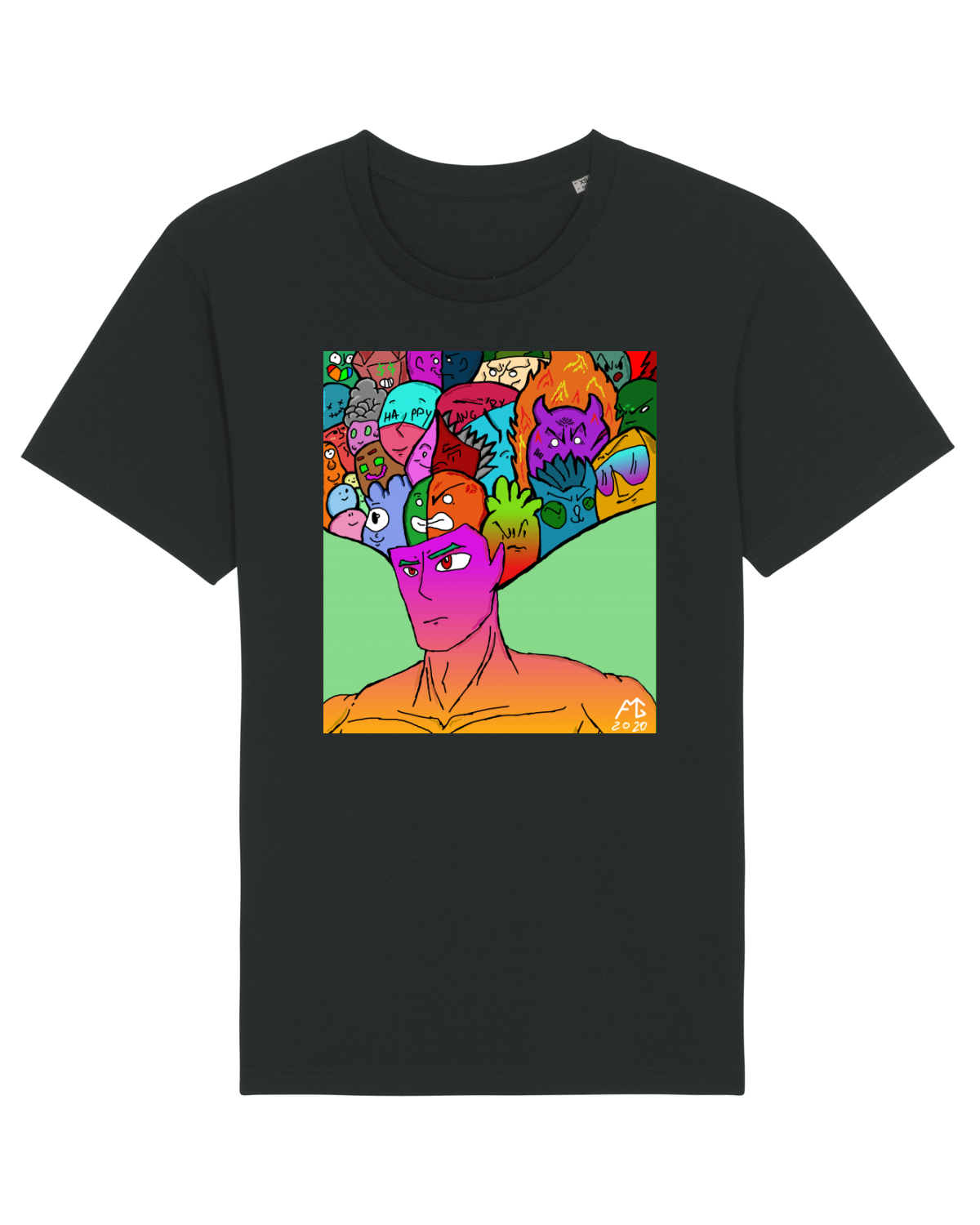 Tricou mânecă scurtă Unisex Rocker Black