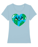I Love Earth Tricou mânecă scurtă guler larg fitted Damă Expresser