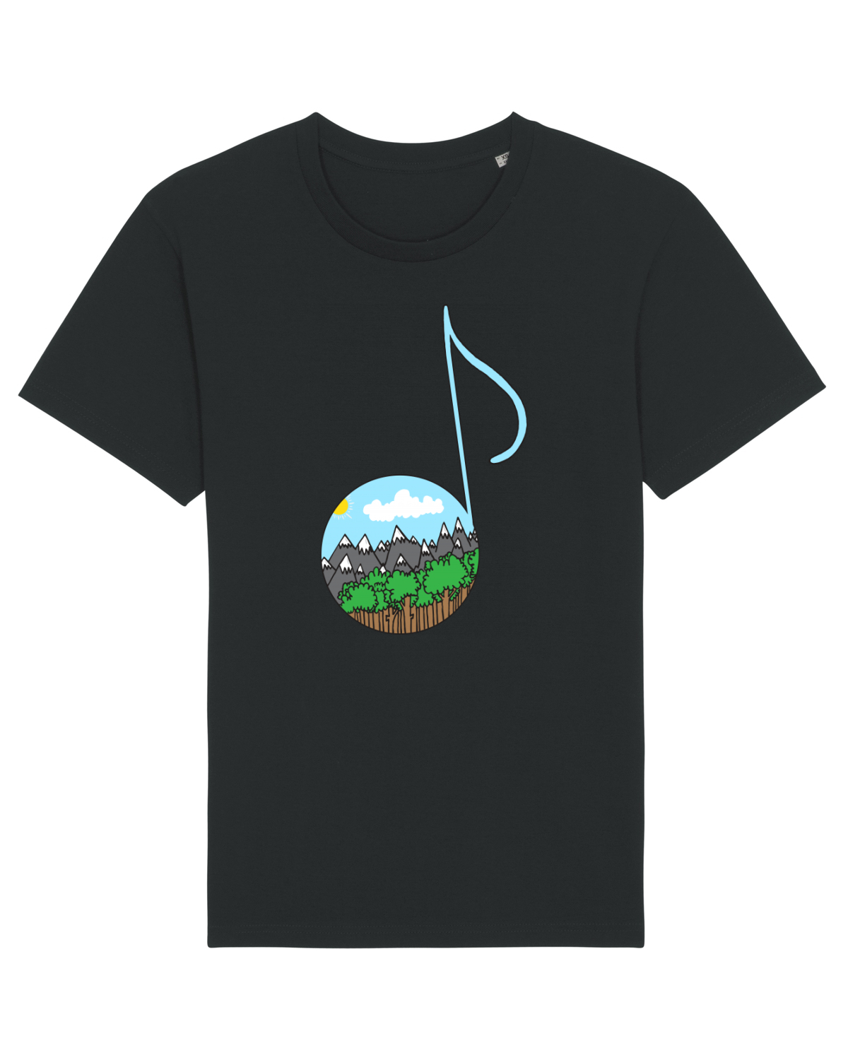 Tricou mânecă scurtă Unisex Rocker Black