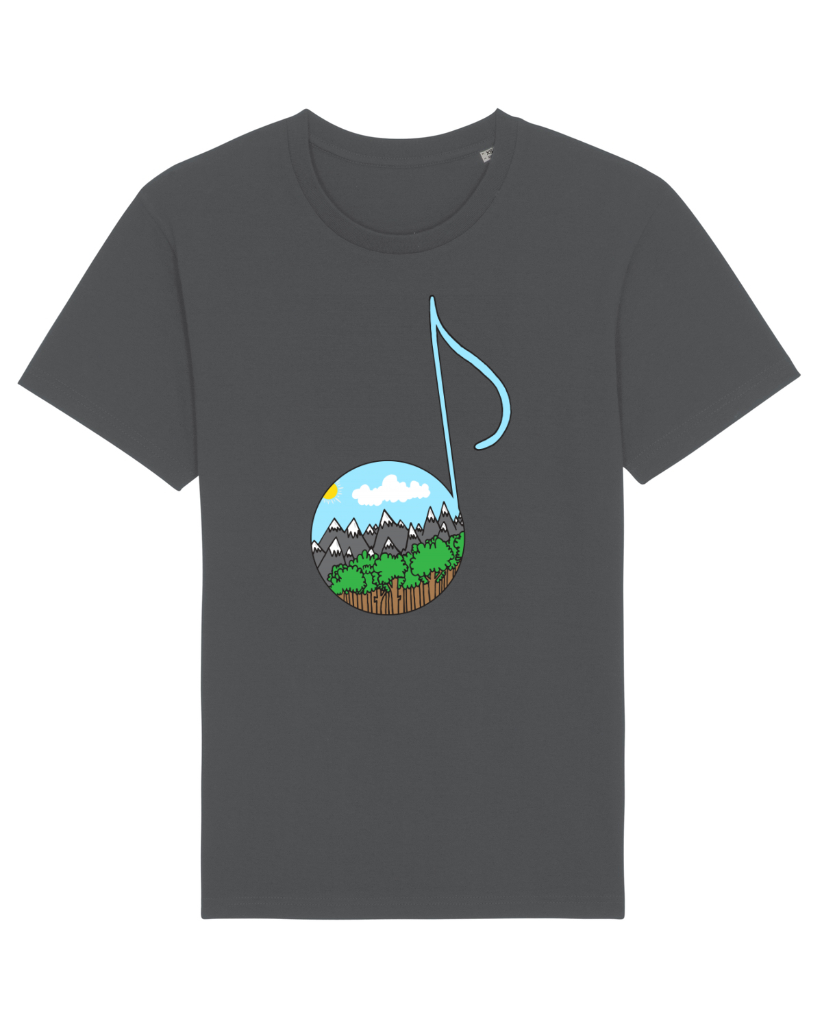 Tricou mânecă scurtă Unisex Rocker Anthracite