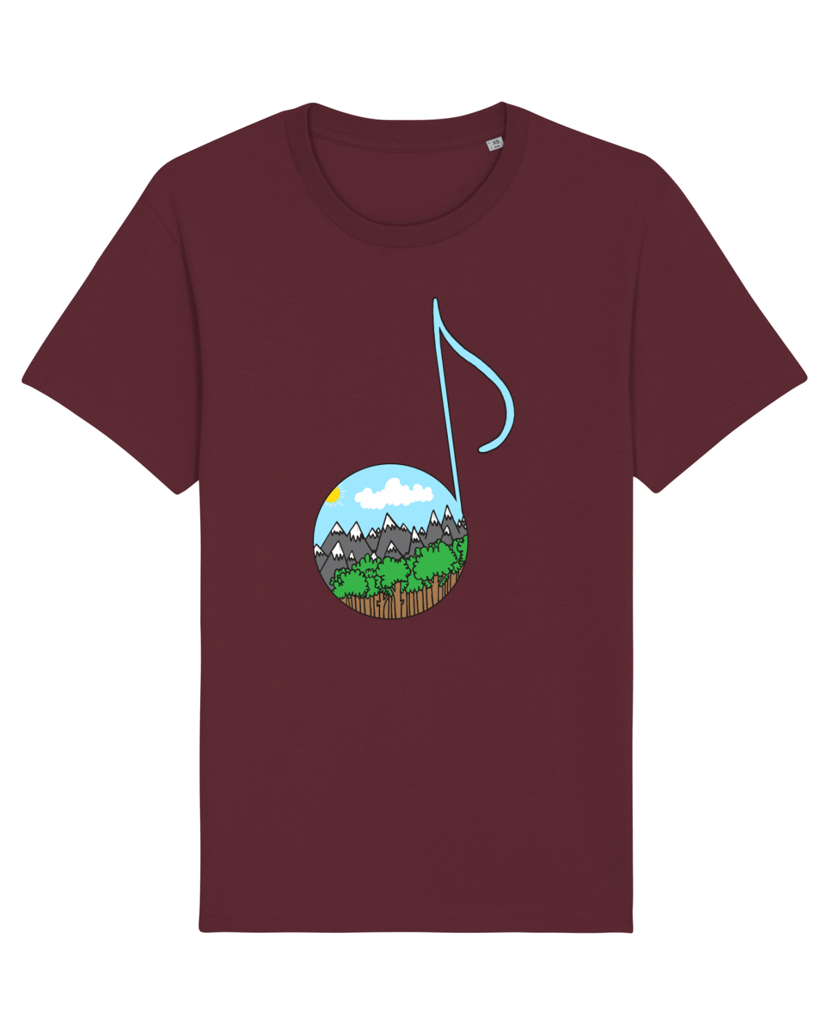 Tricou mânecă scurtă Unisex Rocker Burgundy