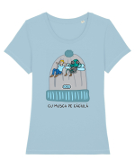 Cu musca pe căciulă Tricou mânecă scurtă guler larg fitted Damă Expresser