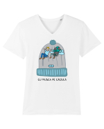 Cu musca pe căciulă Tricou mânecă scurtă guler V Bărbat Presenter