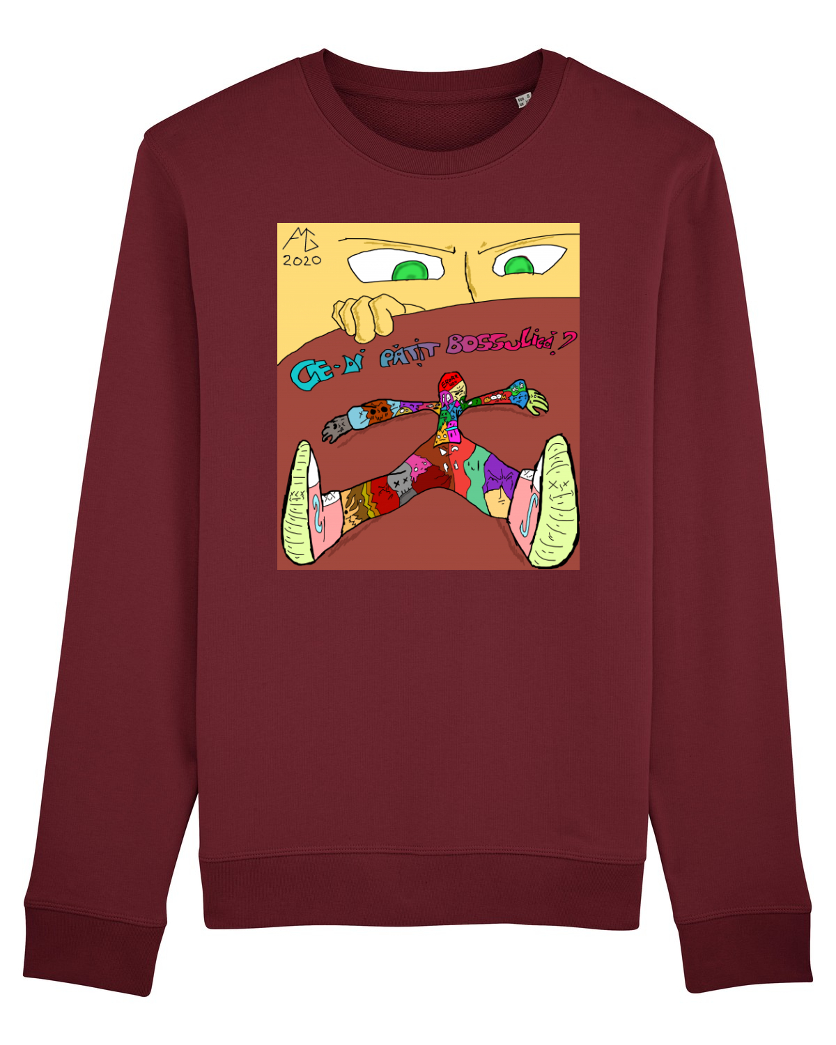 Bluză mânecă lungă Unisex Rise Burgundy