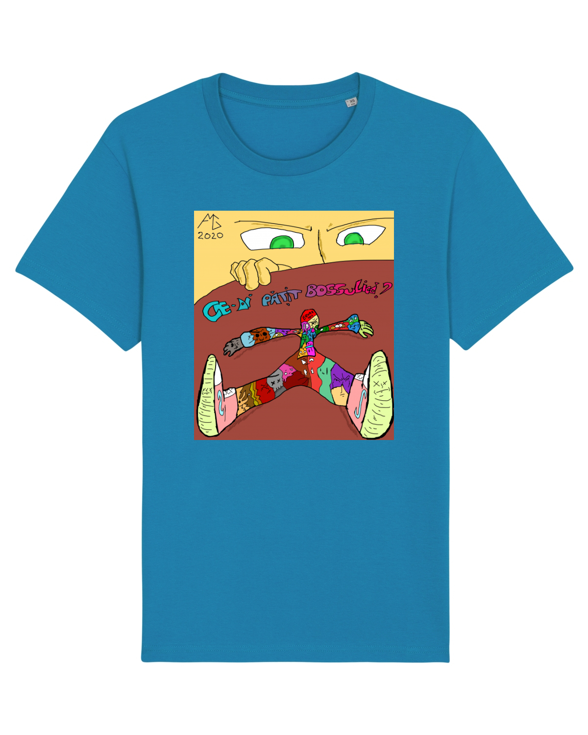 Tricou mânecă scurtă Unisex Rocker Azur
