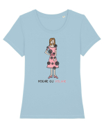 Rochie cu volane Tricou mânecă scurtă guler larg fitted Damă Expresser