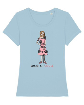 Rochie cu volane Sky Blue
