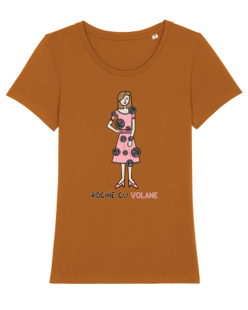 Rochie cu volane Roasted Orange