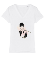 Audrey Hepburn Tricou mânecă scurtă guler V Damă Evoker