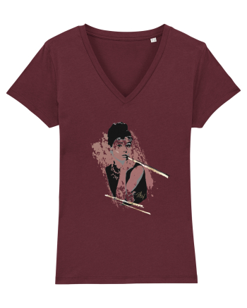 Audrey Hepburn Burgundy