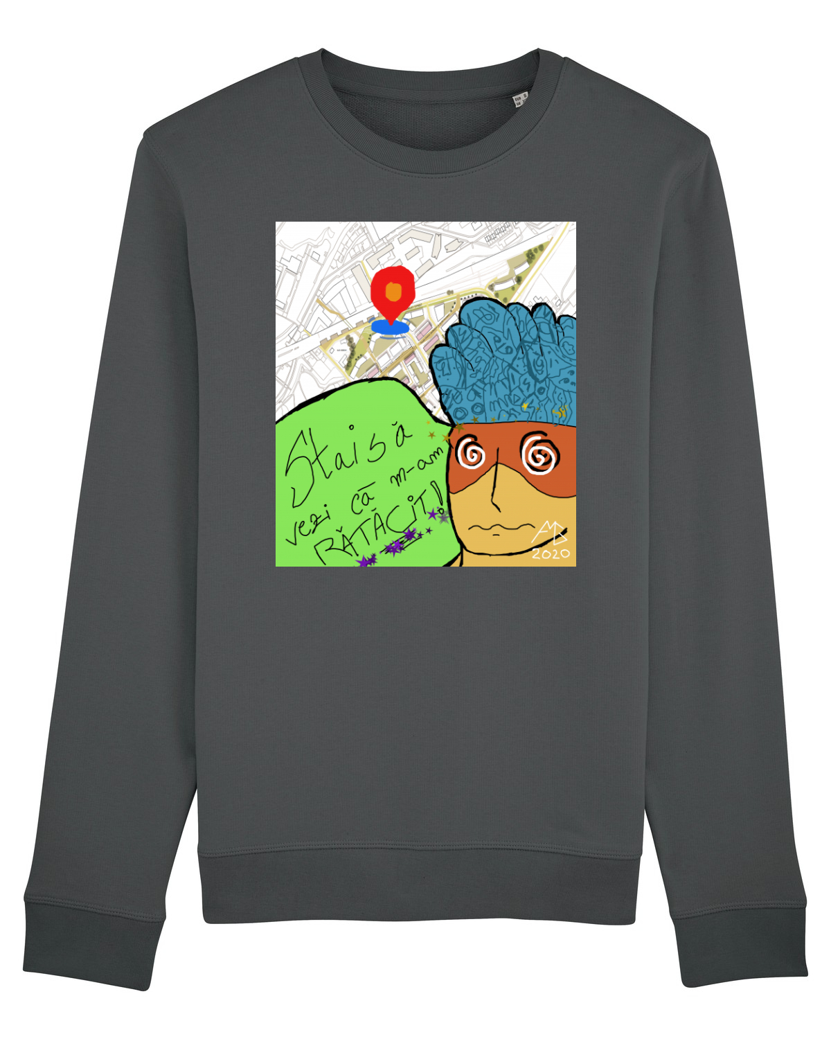Bluză mânecă lungă Unisex Rise Anthracite