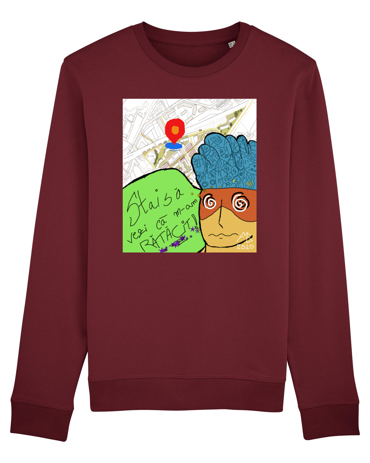 Bluză mânecă lungă Unisex Rise Burgundy