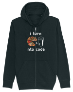 Pizza and Coffee into code Hanorac cu fermoar Unisex Connector