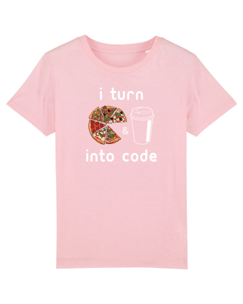 Pizza and Coffee into code Cotton Pink