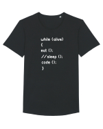 Eat Sleep Code Tricou mânecă scurtă guler larg Bărbat Skater