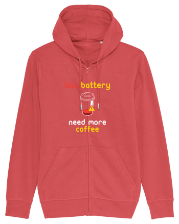 Low Battery Need Coffee Carmine Red